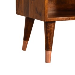 Manila Copper one Drawer and Open Slot Bedside / Accent Table