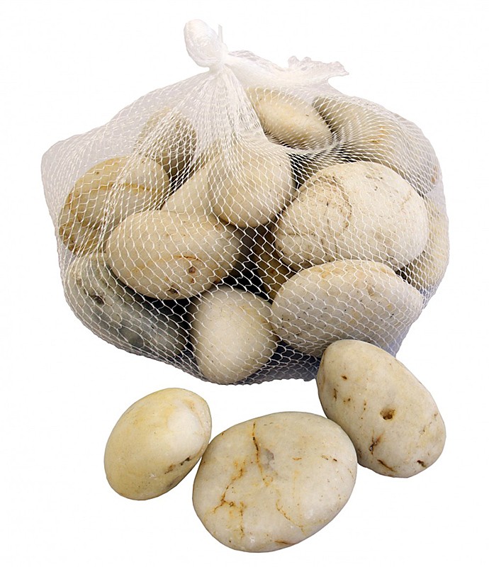 White Polished Pebbles - 1 Bag